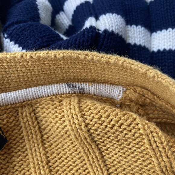 Tommy Hilfiger Sweater Sz S Button Up Thick Knit Cardigan Stripes Yellow Work - Picture 7 of 11